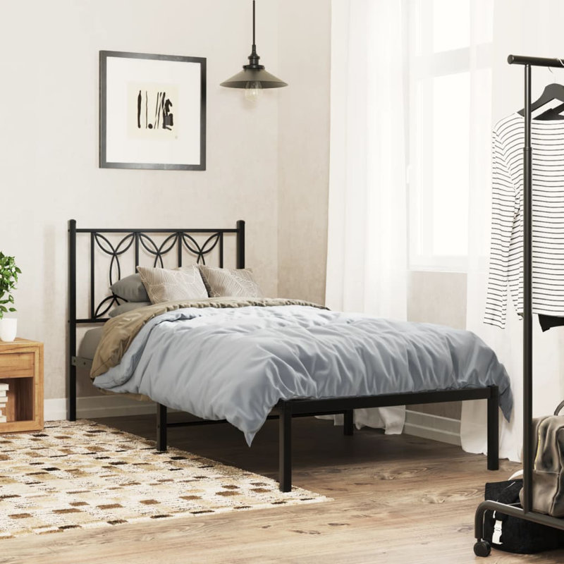 Gonzales Metal Bed, Black, 80 x 200cm