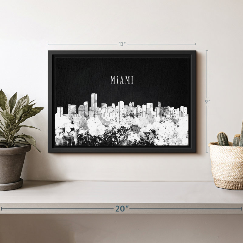 «Miami Skyline BW», H 9 po x l 13 po
