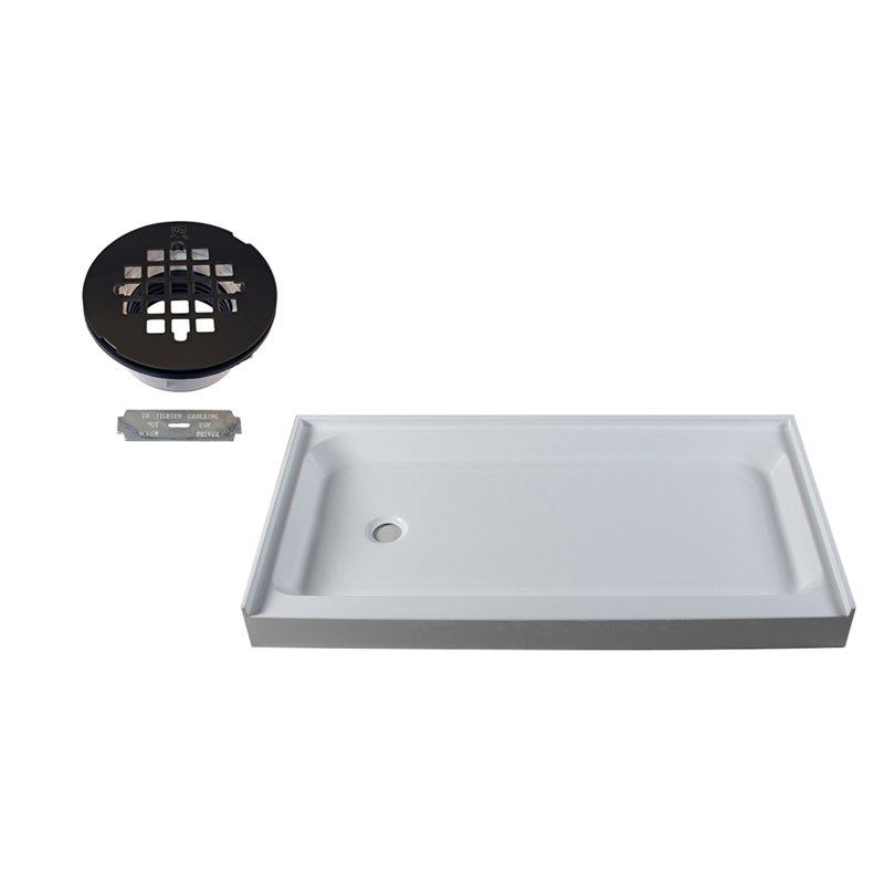 60'' W 34'' D Rectangular Single Shower Base, Oil Rubbed Bronze