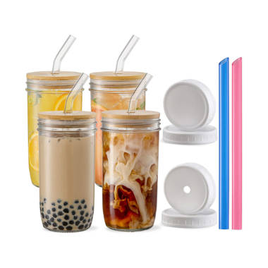 https://assets.wfcdn.com/im/44282311/resize-h380-w380%5Ecompr-r70/2362/236246418/Glass+Cups+Set+-+24Oz+Mason+Jar+With+Bamboo+Lids+And+Glass+Straw+%26+2+Airtight+Lids+-+Cute+Boba+Drinking+Glasses%2C+Reusable+Travel+Tumbler+Bottle+For+Iced+Coffee%2C+Smoothie%2C+Bubble+Tea%2C+Gift+EternalNight9fcaed8.jpg