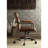 Retro Brown Leather Chair - Height Adjustable Seat, Luxury Cushion, Metal Base With Wheels, Stylish Elegant Work Supply Swivel Seat And-1899134359