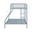 Metal Twin Over Full Bunk Bed, Glossy Silver
