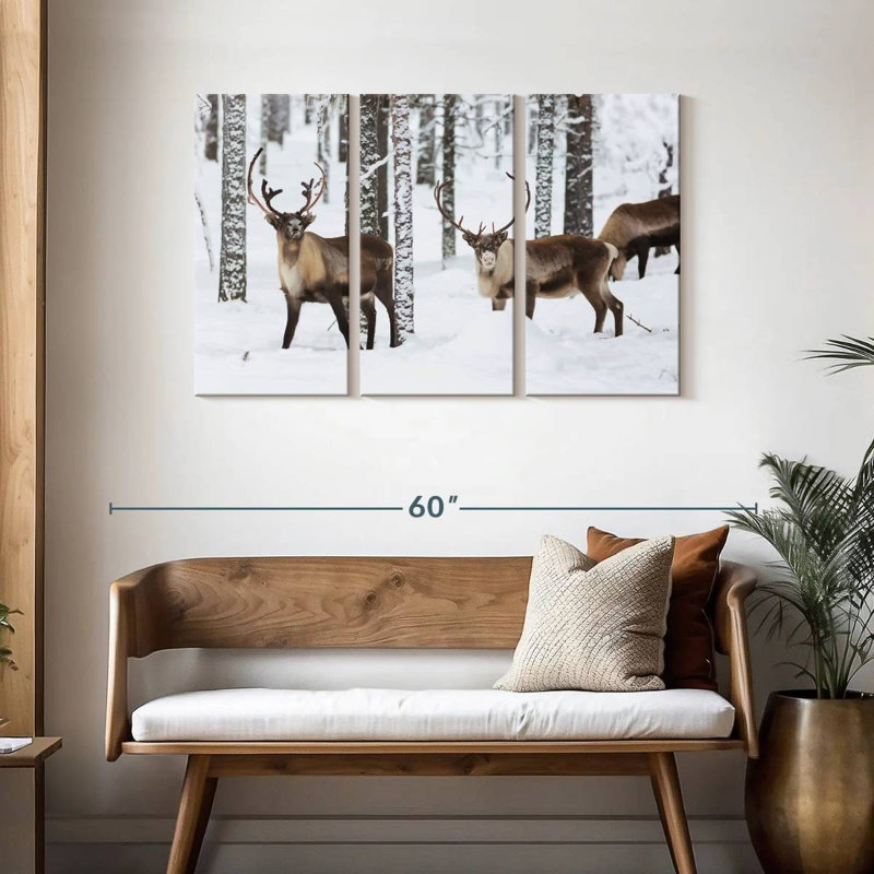 Brampt Roaming Winter Reindeer, 28" H x 45" W
