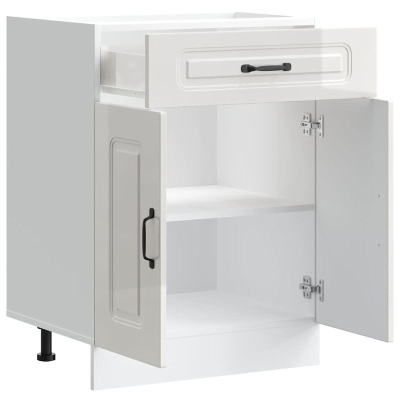 vidaXL Kitchen Base Cabinet Engineered wood Standard, High Gloss White