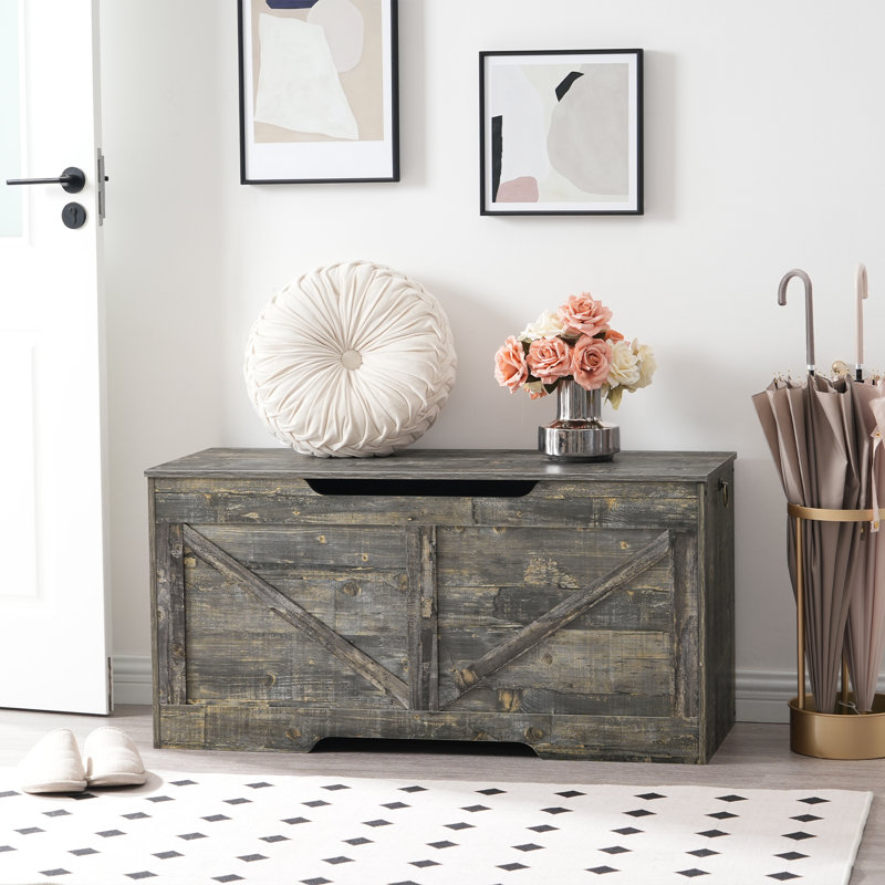 Banc de rangement l 39,4 po Lingle, Gris rétro