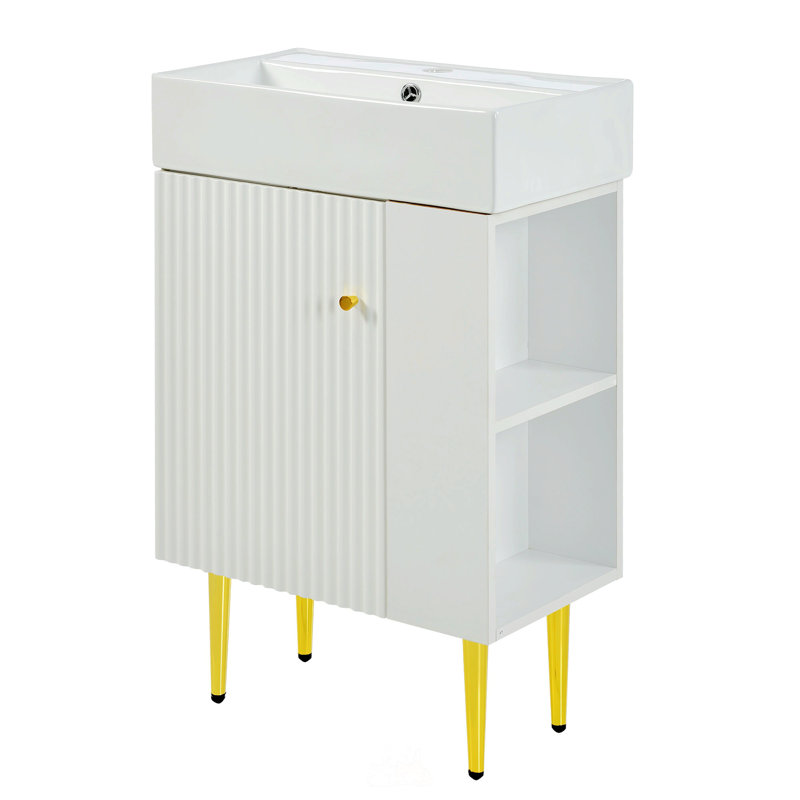 21.6" White Bathroom Vanity