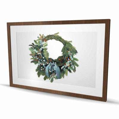 Christmas Wreath Kitchen Farmhouse Framed Matted Print Decor