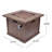 Outdoor Patio 24'' H X 32'' W Square Gas Burning Mgo Fire Pit (Tank Inside), Brown With Wood Pattern - 40,000 BTU