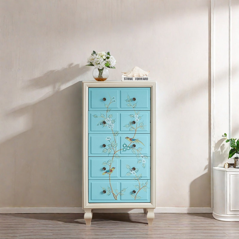 Hand-Painted Entryway  Cabinet