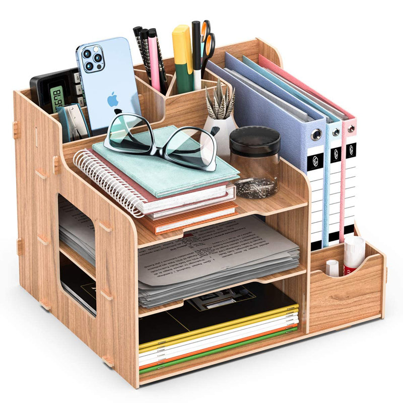 Veedersburg Manufactured Wood Desk Organiser, Brown