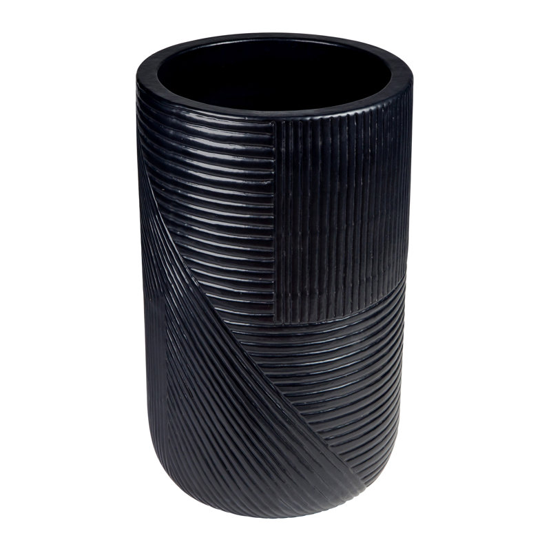 Provenance Signature Handmade Ceramic Planter, Gloss Coal