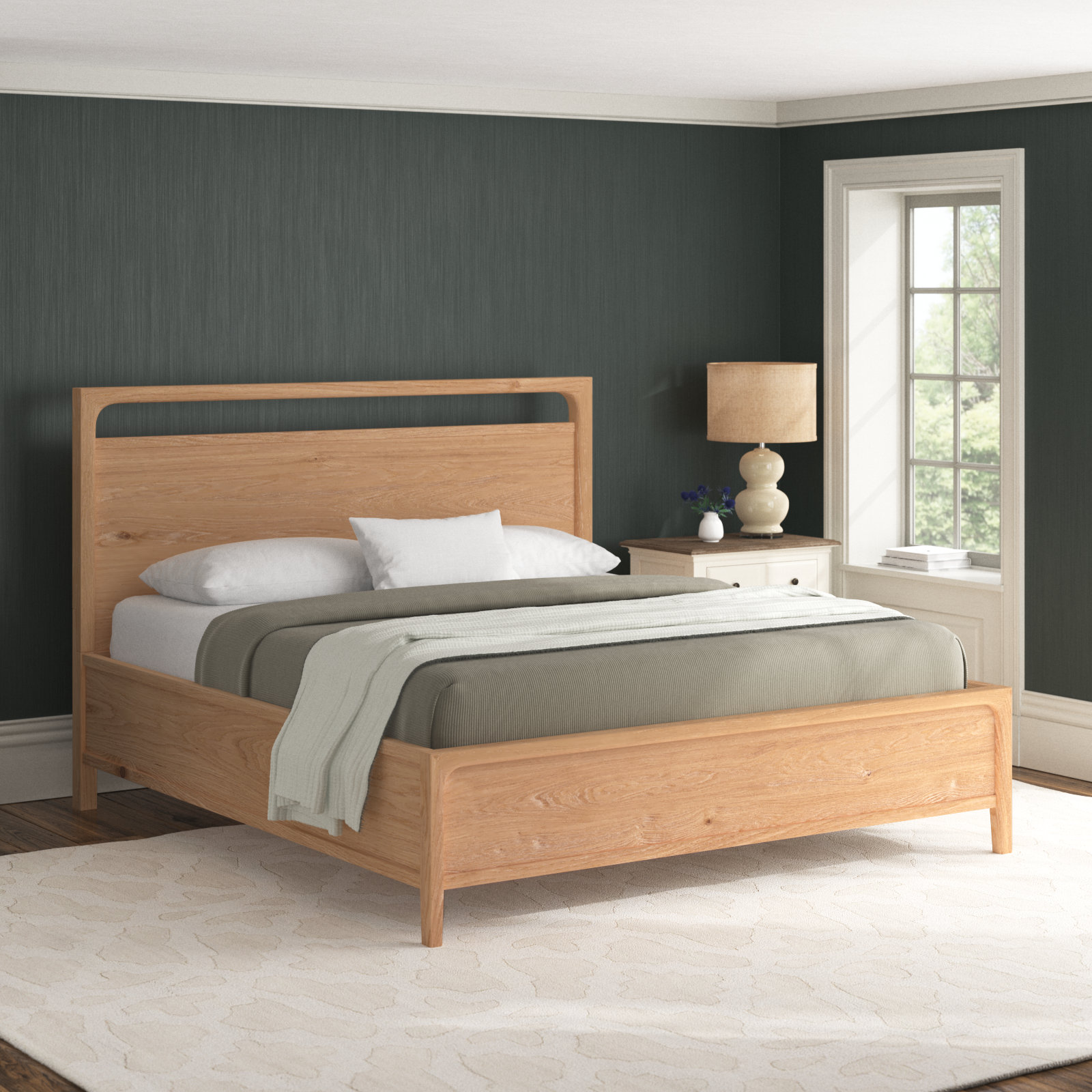 Rory Solid Wood Oak Bed, California King