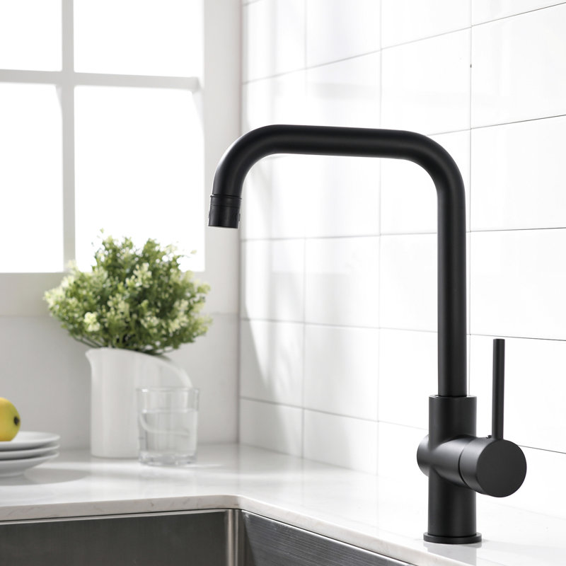 Matte Black Kitchen Sink Tap Single Lever 1 Hole For Commercial Kitchens And Restaurants Faucet Campers