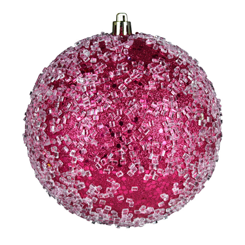 Ornement boule scintillante, H 12 po x l 12 po x P 12 po, Fuchsia, 1