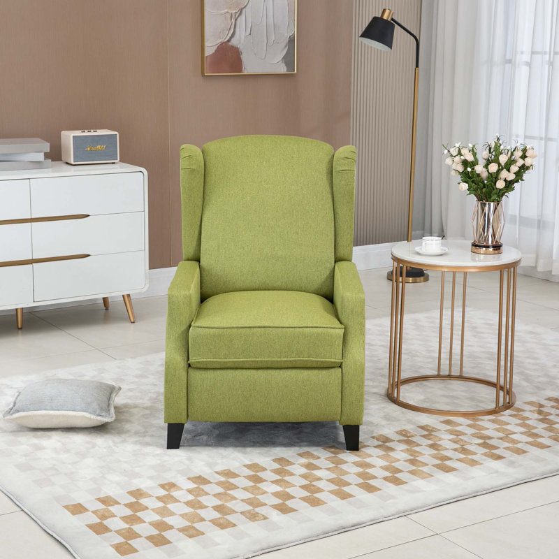 Chaise rembourrée moderne et confortable de loisirs / fauteuil inclinable pour le salon, Lin vert olive
