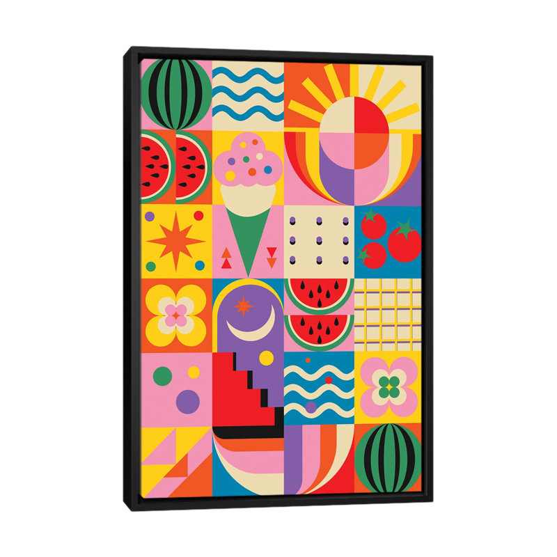 «Summer Time», reproduction d'art sur toile encadrée, Noir, Toile à cadre flottant sans passe-partout, H 26 po x l 18 po
