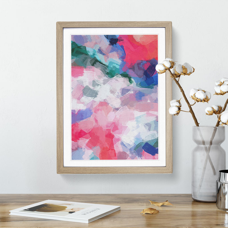 Illuminating Dreams Abstract - Single Picture Frame Print, 64cm H x 46cm W, Oak