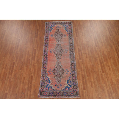 Handmade Wool   Runner Rug 4x10