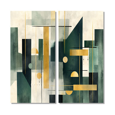 Univers vert doré - impressions sur toile modernes et vertes