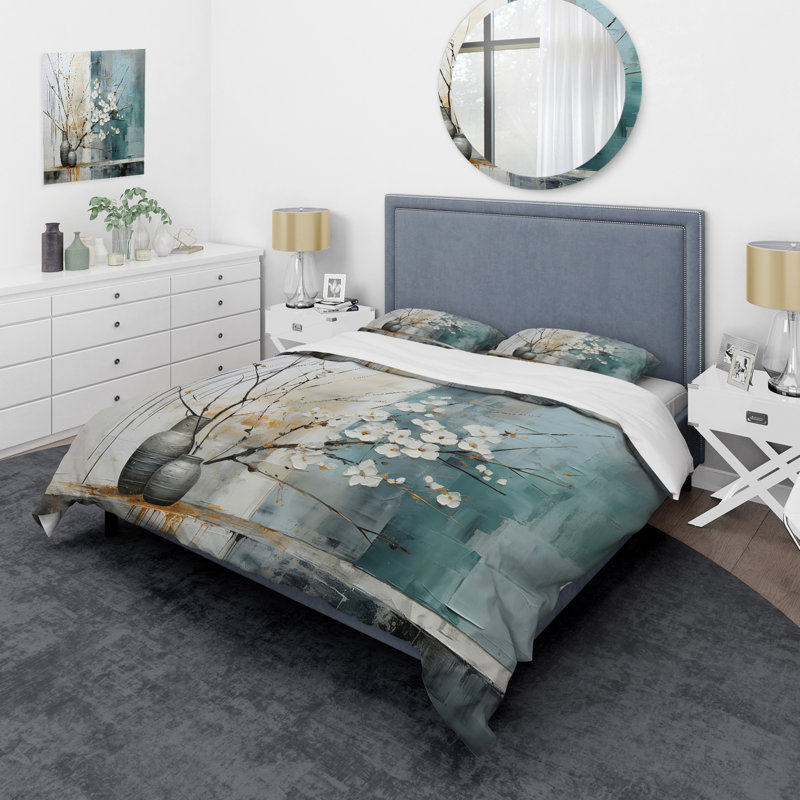 Subtle Serenity II - Abstract Duvet Cover Set - Microfiber Polyester, Queen Duvet Cover + 2 Standard Shams