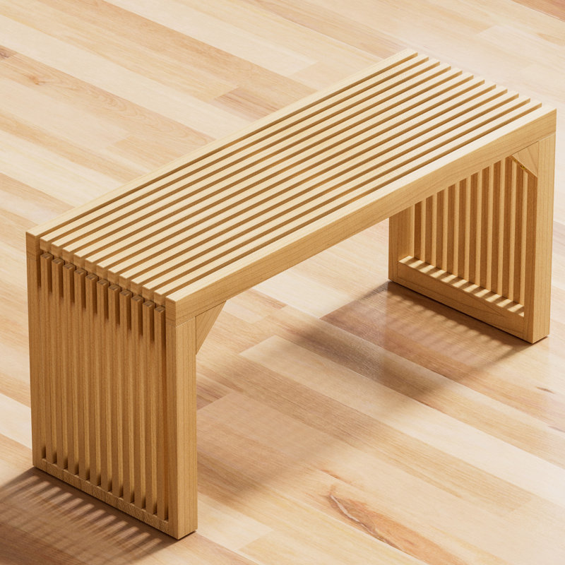 Solid Wood Bench, 16.92" H x 35.43" W x 12.99" D
