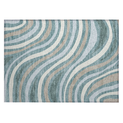 Machine Washable Indoor/Outdoor Chantille ACN2490 Stripes Rug