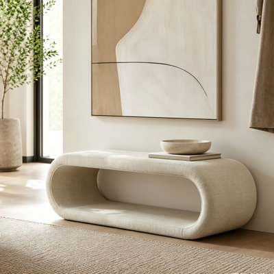 Banc rembourré en chenille de 52,17 po de largeur