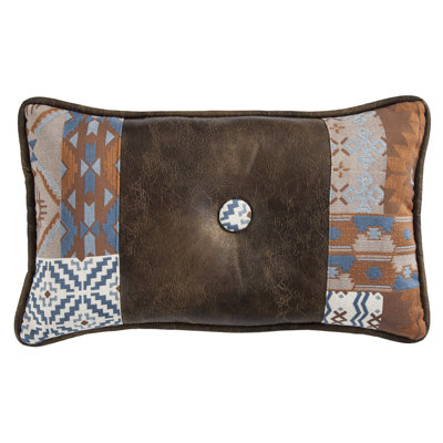 YUMA Faux Leather Reversible Throw Pillow