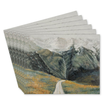 Mountainous Landscape Polyester Kundra | Set of 6 Decor