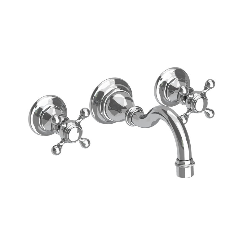 Victoria Wall Mount Bathroom Faucet, Polished Chrome