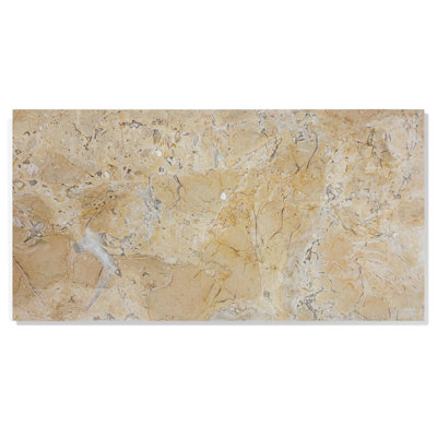 Marbre naturel beige doré 12 * 24, pour plancher et mur, carreau de marbre fini aiguisé, pierre naturelle, marbre véritable, marbre véritable, 1 boîte de 4 pièces
