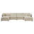 Beige Chenille U-shaped Couch: Modular Large Sectional Sofa With Reversible Chaise And Double Extra Ottomans For Comfort