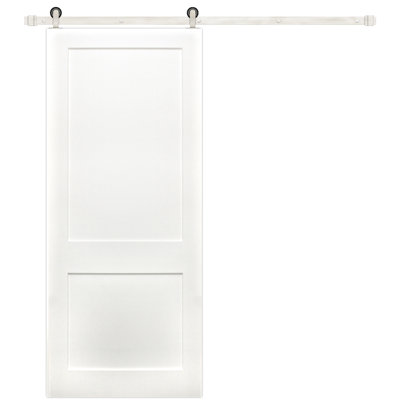 Barn Door 36" x 84" Solid Wood Pine door with Installation Hardware Kit