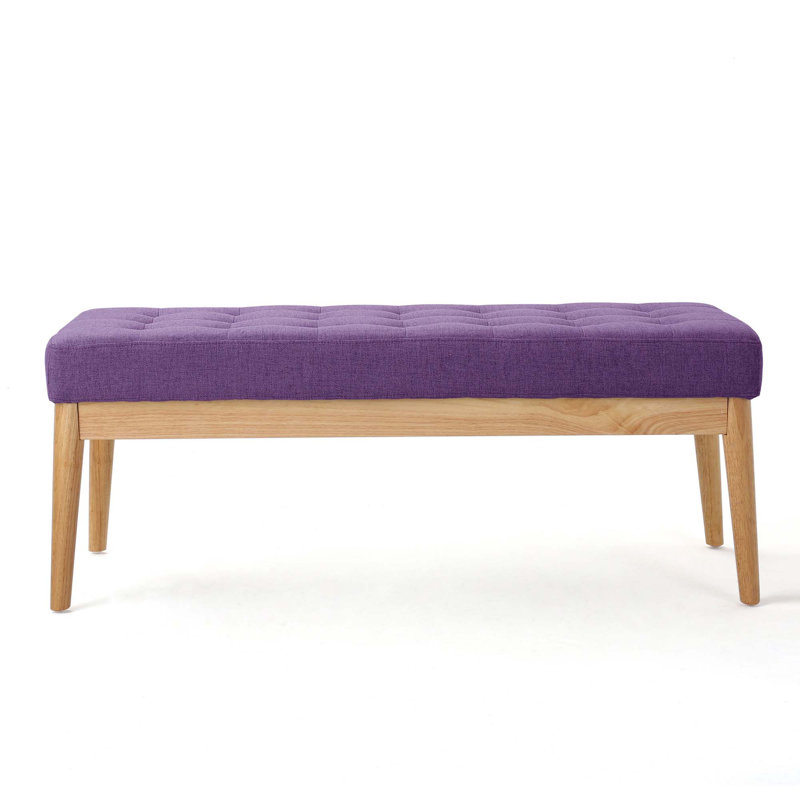 Babbs Fabric Upholstered Bench, Purple