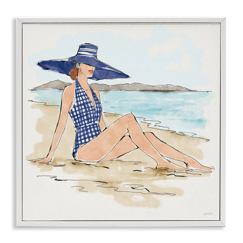  Art giclée par Anne Tavoletti, H 17 po x l 17 po, Giclée encadrée blanc bord de mer