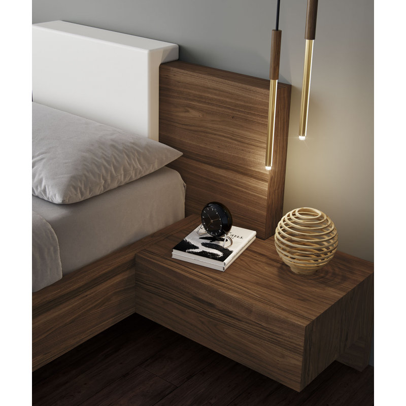 Platform Storage Bed, Queen, Walnut