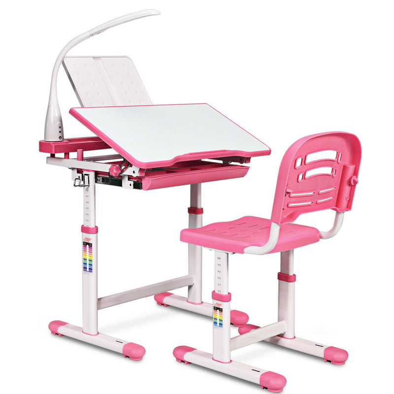 Arispe 26'' Art Desk Chair Set, Pink