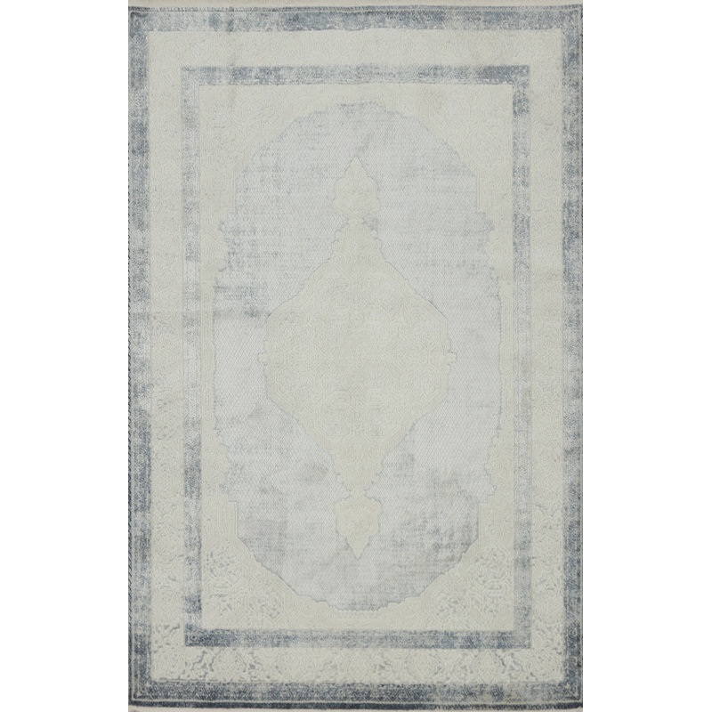 Tapis traditionnel délavé à motif géométrique 5 x 7