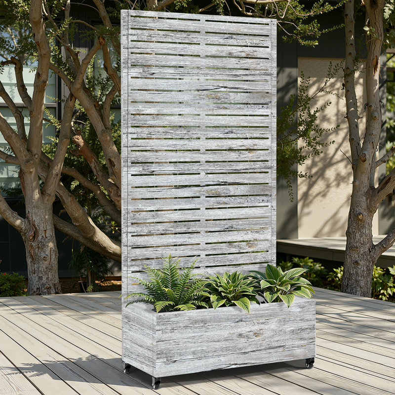 Raised Garden Bed with Trellis on Wheels – Versatile Metal Planter Box with Trellis, Multi-Style Planter Boxes with Trellis Privacy Screen for Patio and Garden