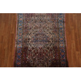 One-of-a-Kind Rectangle 4'1" X 6'10" 1900s Silk Area Rug in Red