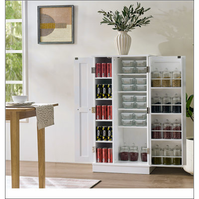Kitchen Pantry Storage Cabinet,Freestanding Pantry Cabinet with Doors & Adjustable Shelves, Small Food Pantry Cabinet for Kitchen,Dining Room Craft Room