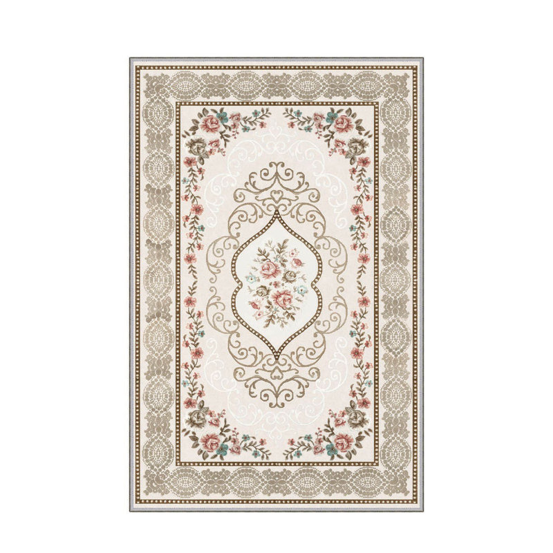 Stylish Woven Carpet, 5.2 x 7.5 Feet | 100% Polyester, 0.3 in Pile Height, Antibacterial, Non-Slip PVC Dot Underside | Machine Washable, 3D Digital Print | Perfect for Living Room, Bedroom & Home Décor