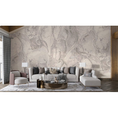 Murale en marbre beige | Papier peint effet pierre neutre doux | Non-tissé ou pelez et collez