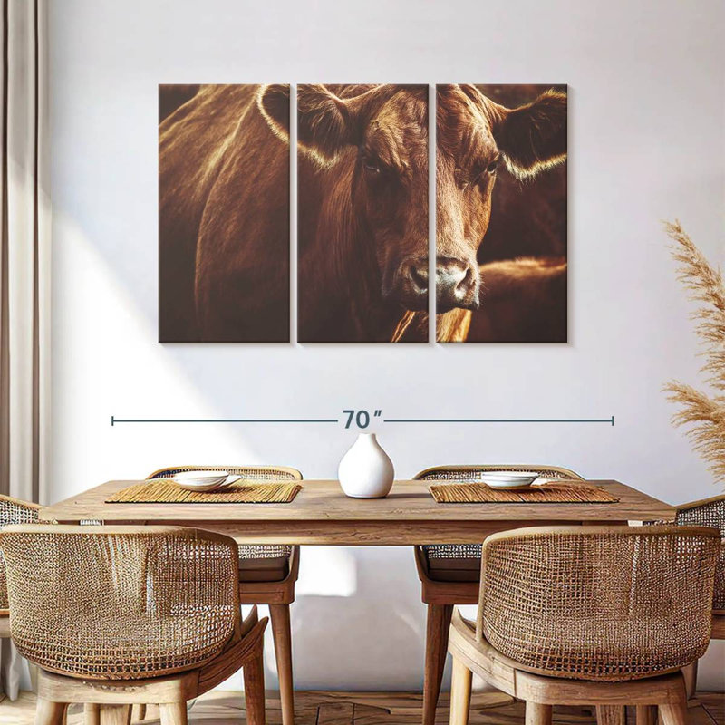 Brampt Expressive Brown Cow, 36" H x 57" W