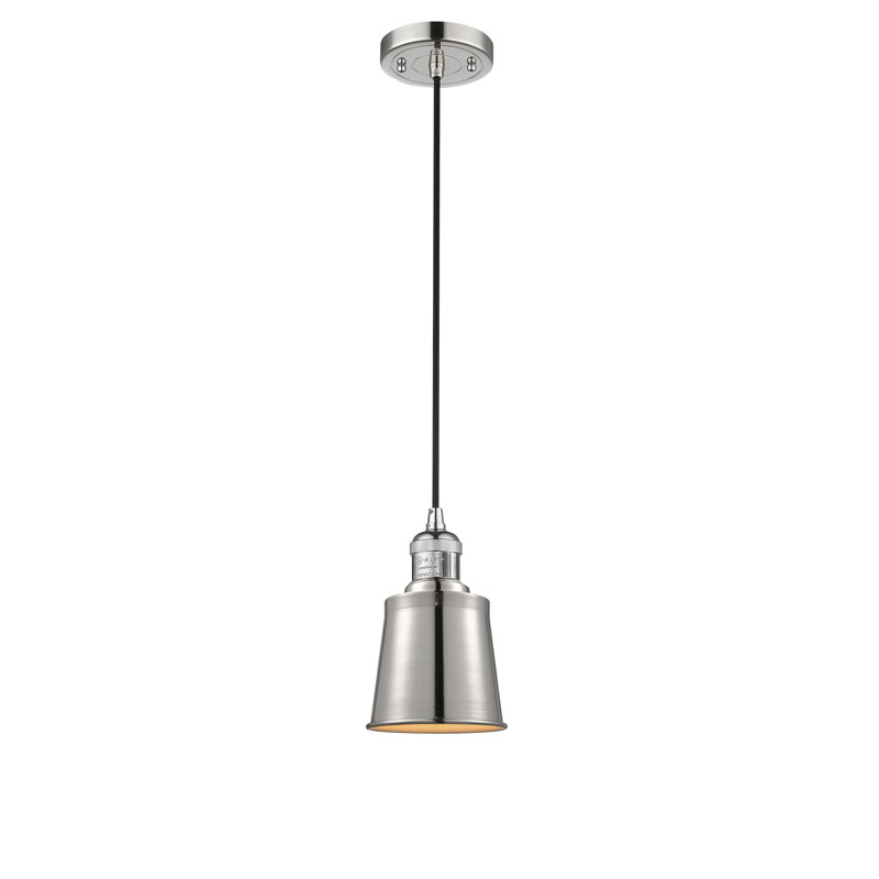 Lavender Hill 1 - Light Single Pendant, Polished Nickel, Polished Nickel, 6 Watt Vinage LED Bulb