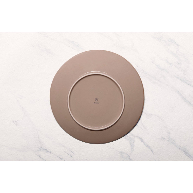 Assiette en porcelaine SPLASH BEIGE | Assiette surélevée 11,4 po Vital Coupe | Va au micro-ondes et au lave-vaisselle