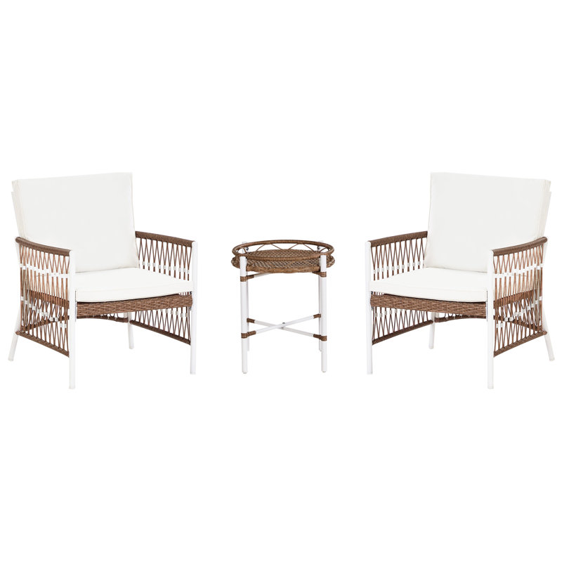 Aveneet Wicker 2 - Person Garden Lounge Set with Cushions