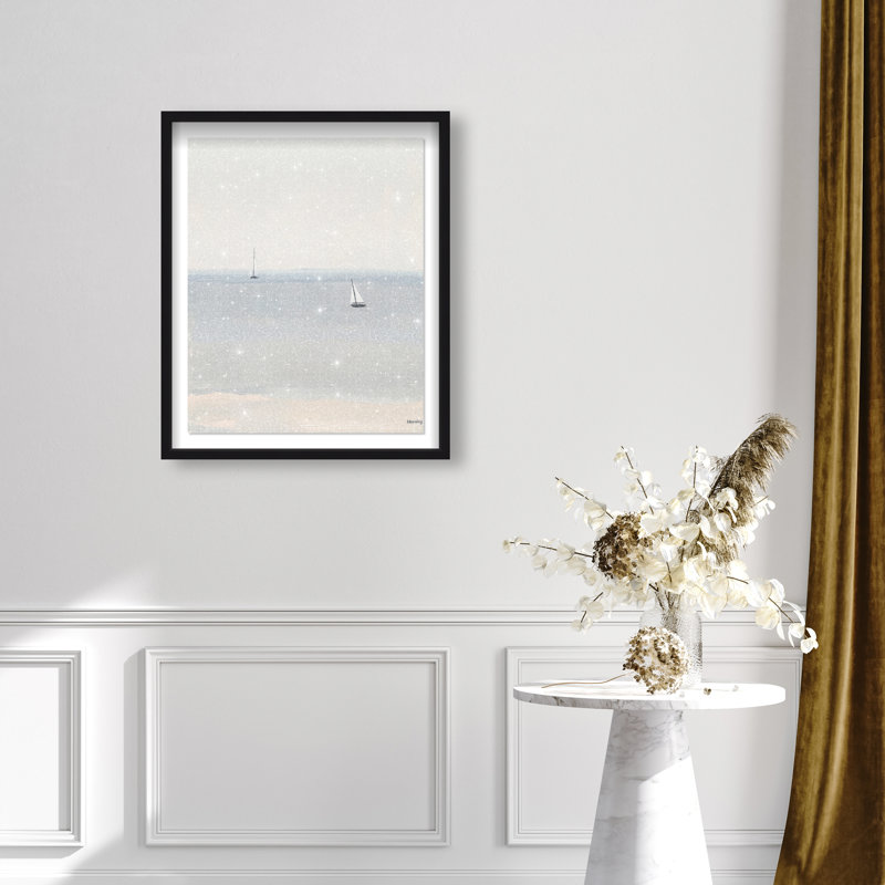 A minimalist oil pain II Shadowbox Nautical & Beach Print by Oliver Gal, Black Frame, 16 x 20, 31.5"H x 25.5"W, Black Frame