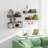 Floating Shelves With Drawer Set Of 2, Wall Baskets, Bathroom Shelf With Protective Guard, Rustic Shelves For Bathroom, Bedroom