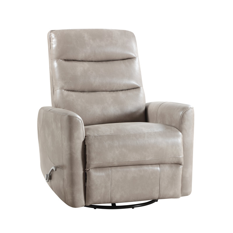 Fauteuil inclinable et pivotant en similicuir Sacson, Gris